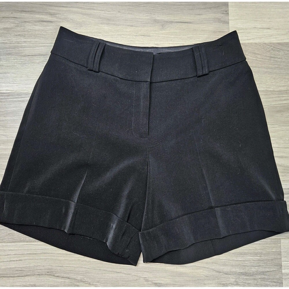 White House Black Market Black Cuffed Shorts Size 4 Chino Business Casual